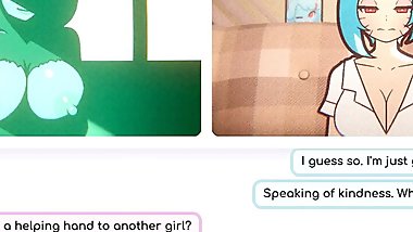 Nicole Risky Job Hentai game PornPlay Ep.2 camgirl foundling tits and fingering her pussy to attract more customers