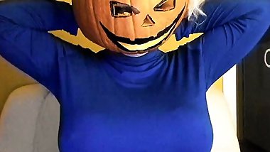 Happy Halloween Sexy big tits pumpkin spooky night