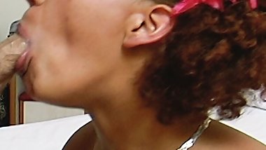 Horny German beauty eating all the cum after a bang