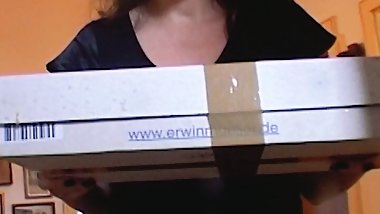 Super busty pregnant German lady gets sprayed with cum