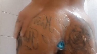 ONLY FANS LEAKED - Tattooed Milf fucks herself in the shower