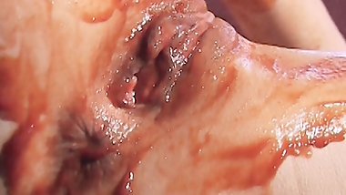 Wild blonde German MILF with a slim body loves stuffing a huge cucumber in her muff