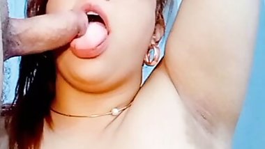 Busty Venus sucks her husband's friend's cock