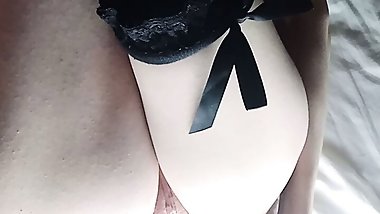 Sexy MILF in black stockings