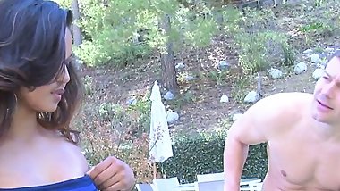 Sexy Brunette Best - Teen Lana Violet has interracial sex