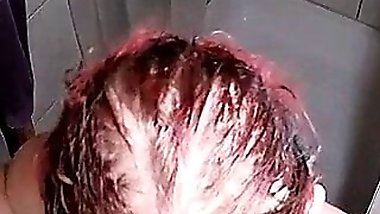 Cam catches milf in the shower then the bathtub
