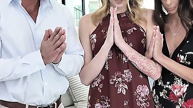 FamilyStrokes - Cute Teen Charlotte Sins Licks Her Stepmoms Cunt While Fucked From Behind By Stepdad