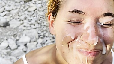 BIGGEST FACIAL ON XHAMSTER - HIKING WITH MASSIVE CUMSHOT