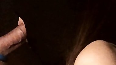 Wife Blindfolded blowjob, imagining other man.