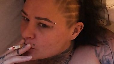 Smoking and sucking cock